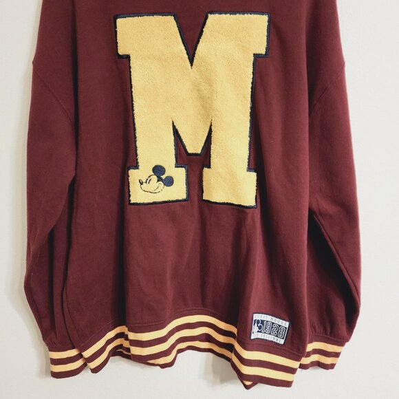 Disney Fashion Collection Sweatshirt Varsity Jersey Embroidered M Mickey Sz L - Picture 6 of 16